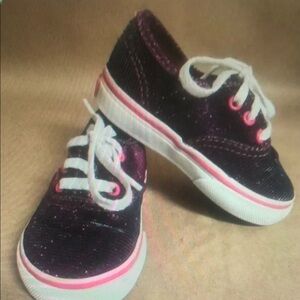 Vans Toddler Shimmer Blue Purple Pink Low Top Skate Sneakers. US Toddler 5